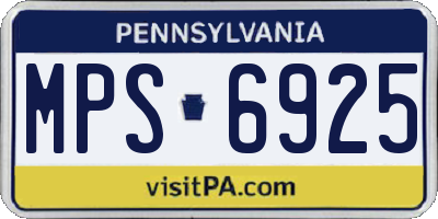 PA license plate MPS6925