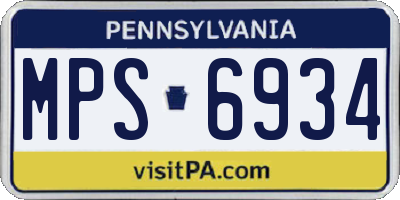 PA license plate MPS6934