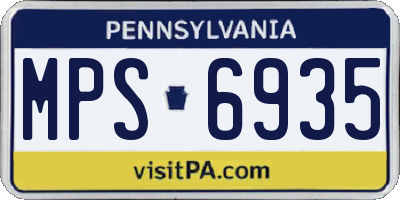 PA license plate MPS6935