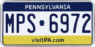 PA license plate MPS6972