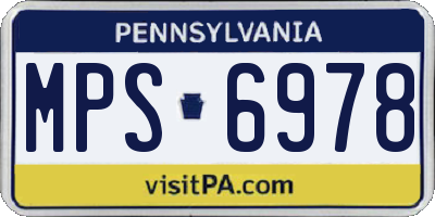 PA license plate MPS6978