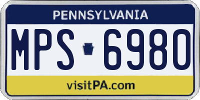 PA license plate MPS6980
