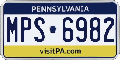 PA license plate MPS6982