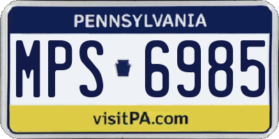 PA license plate MPS6985
