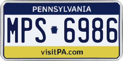 PA license plate MPS6986