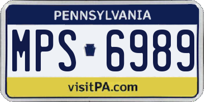 PA license plate MPS6989