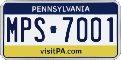 PA license plate MPS7001
