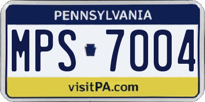 PA license plate MPS7004