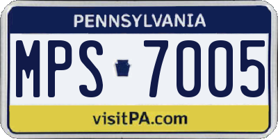 PA license plate MPS7005