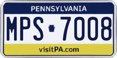 PA license plate MPS7008