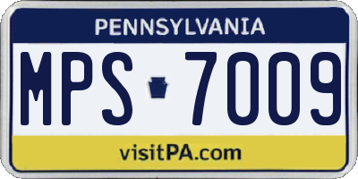 PA license plate MPS7009