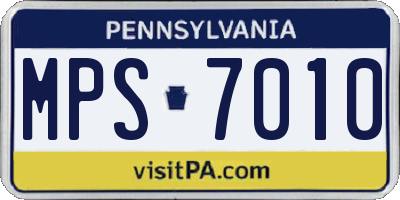 PA license plate MPS7010