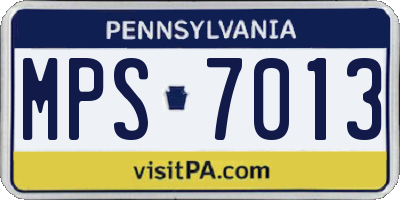 PA license plate MPS7013