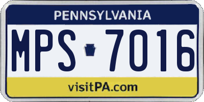 PA license plate MPS7016