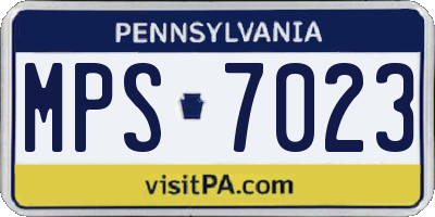 PA license plate MPS7023