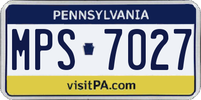 PA license plate MPS7027