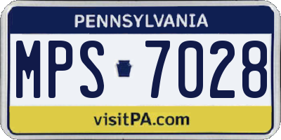 PA license plate MPS7028