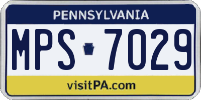 PA license plate MPS7029
