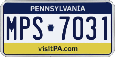 PA license plate MPS7031