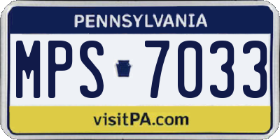 PA license plate MPS7033