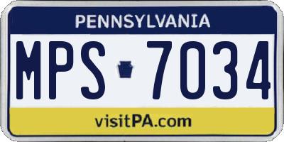 PA license plate MPS7034