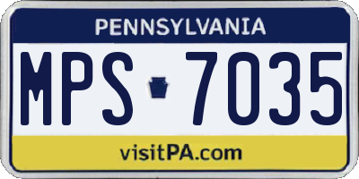 PA license plate MPS7035