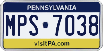 PA license plate MPS7038