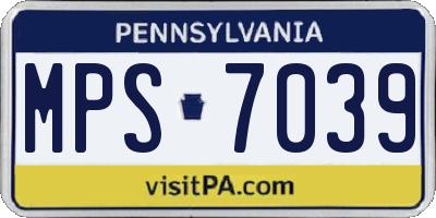 PA license plate MPS7039
