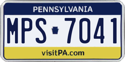 PA license plate MPS7041