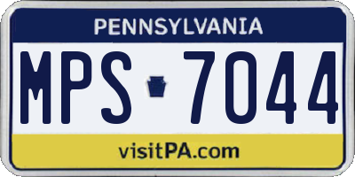 PA license plate MPS7044