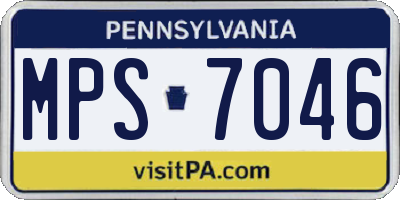 PA license plate MPS7046