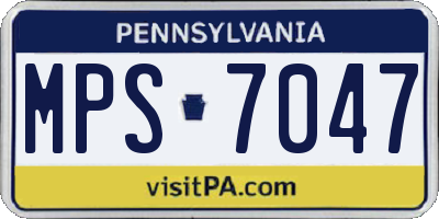 PA license plate MPS7047