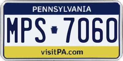 PA license plate MPS7060