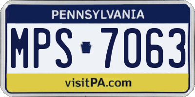 PA license plate MPS7063