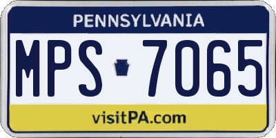 PA license plate MPS7065