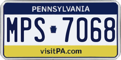 PA license plate MPS7068