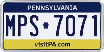 PA license plate MPS7071