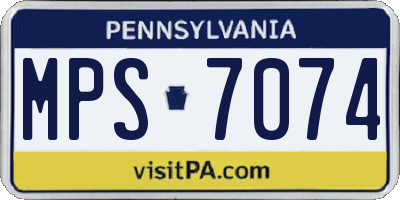 PA license plate MPS7074