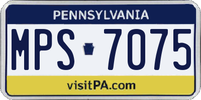 PA license plate MPS7075