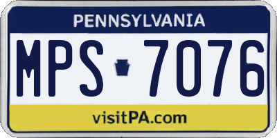 PA license plate MPS7076