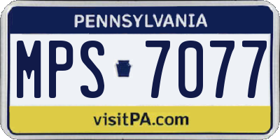 PA license plate MPS7077