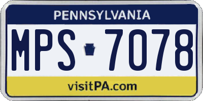 PA license plate MPS7078