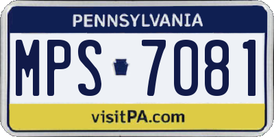 PA license plate MPS7081