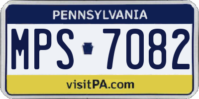 PA license plate MPS7082