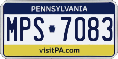 PA license plate MPS7083