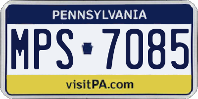 PA license plate MPS7085