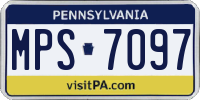 PA license plate MPS7097