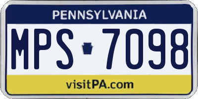 PA license plate MPS7098