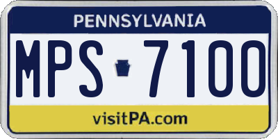 PA license plate MPS7100