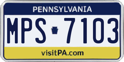 PA license plate MPS7103